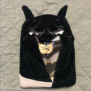 NWT Black Batman Hooded Toddler kid Towel